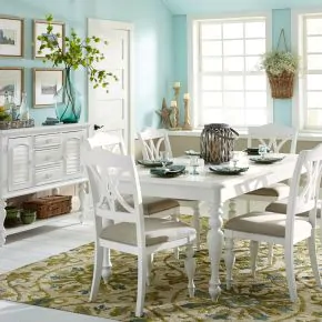 Liberty Furniture 607-CD-5RLS Liberty Furniture 607-CD-5RLS Summer House - 5 Piece Rectangular Table Set - Oyster White