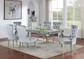 Furniture of America CM3241SV-T Adalia - Dining Table - Silver