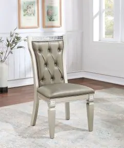 Furniture of America CM3158SC-2PK Adelina - Side Chair (Set of 2) - Champagne / Warm Gray