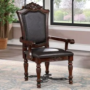 Furniture of America CM3147AC-2PK Picardy - Arm Chair (Set of 2) - Brown Cherry / Black