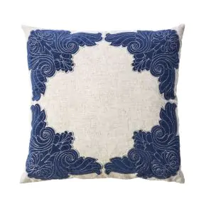 Furniture of America PL8009-2PK Beth - Pillow (Set of 2) - Beige / Indigo