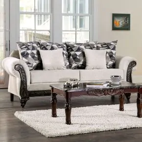 Furniture of America SM7756-SF Cassani - Sofa - Light Gray / Walnut