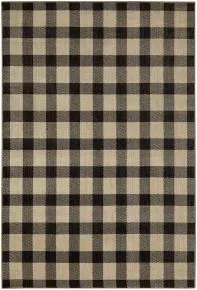 Furniture of America RG8185M Kendrick - 5' x 7' Plaid Area Rug - Gingham Onyx Fabric