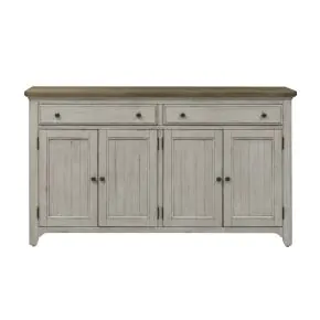 Liberty Furniture 652-SR6838 Farmhouse Reimagined - Server - Antique White / Chestnut Tops