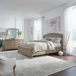 Liberty Furniture 805-BR-CPBSDM Liberty Furniture 805-BR-CPBSDM Avalon - 3 Piece Bedroom Set (California King Panel Storage Bed, Dresser & Mirror) - Burnished Beige