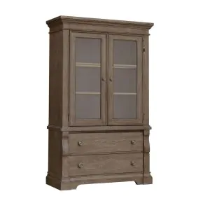 Samuel Lawrence Furniture S958-DR-K4 Lawson's Creek - Glass Door China Curio With Storage Drawers - Dark Brown