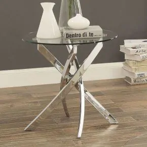 Furniture of America CM4241E-TABLE Laila - End Table - Pearl Silver