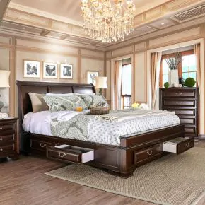 Furniture of America CM7302CH-Q-BED Brandt - Queen Bed - Brown Cherry