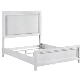 CoasterEveryday 224841KE Marielle - Eastern King Upholstered Panel Bed - Distressed White