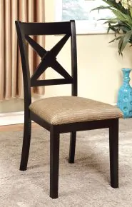 Furniture of America CM3776SC-2PK Liberta - Side Chair (Set of 2) - Black / Beige