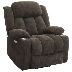Coaster Fine Furniture 603233P Houston - Upholstered Power Lift Recliner Chair - Dark Brown