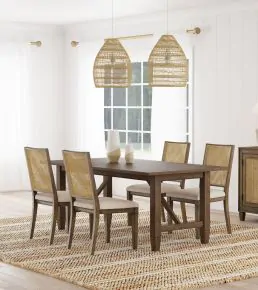 Coaster Fine Furniture 108311-S5 Matisse - 5 Piece Rectangular Dining Table Set - Dark Brown