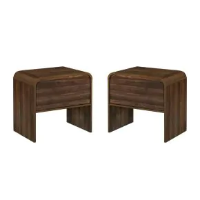 New Classic 30-T3518W-2ET New Classic 30-T3518W-2ET Mara - One Drawer End Table / Bedside Table (Set of 2) - Walnut