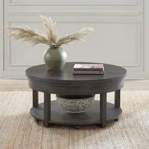 Liberty Furniture 811-OT1010 Weston - Round Lift Top Cocktail Table - Peppercorn