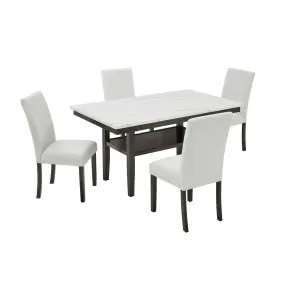 New Classic 40-D422-D4C Carissa - Rectangle Dining Table With 4 Chairs - White