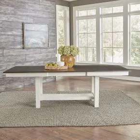 Liberty Furniture 182-CD-TRS Brook Bay - Trestle Table - Textured White / Carbon Gray