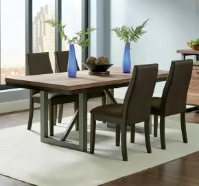 CoasterEssence 106581-S5 Spring Creek - 5 Piece Rectangular Dining Table Set - Chocolate