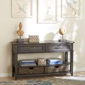 Liberty Furniture 792-OT1030 Mill Creek - 2 Drawer Sofa Table - Peppercorn