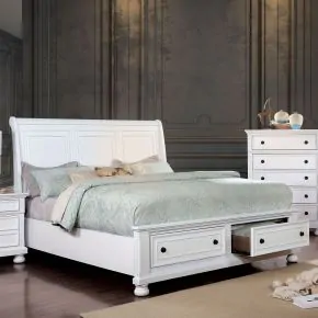 Furniture of America CM7590WH-CK-BED Castor - California King Bed - White