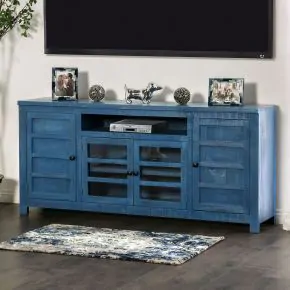 Furniture of America EM5009BL-TV Tedra - TV Console - Denin Blue