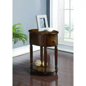 Tennessee Enterprises 7947BW Oval Chairside Table w/ USB Power Outlet