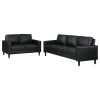 Coaster Fine Furniture 508361-S2 Ruth - 2 Piece Upholstered Track Arm Sofa Set - Black
