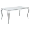 CoasterElevations 115091-S5 Carone - 5 Piece Rectangular Glass Dining Set - White / Black