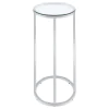 CoasterEveryday 902927 Kyle - Oval Glass Top C-Shaped Sofa Side Table - Chrome