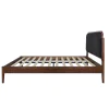 New Classic 00-B1862HG-300 Hawthorne - 5/0 Queen Platform Bed With Chair arcoal Upholstered Headboard - Brown