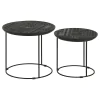 CoasterEssence 935842 Loannis - 2 Piece Round Mango Wood Nesting Table - Matte Black