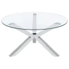 Coaster Fine Furniture 708128-S2 Kenzie - 2 Piece Round Coffee And End Table Set - Chrome
