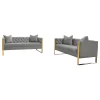 CoasterElevations 509111-S2 Eastbrook - 2 Piece Velvet Upholstered Tufted Sofa Set - Gray