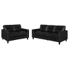 Coaster Fine Furniture 504664-S2 Scotland - 2 Piece Faux Leather Upholstered Sofa Set - Black
