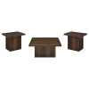 Coaster Fine Furniture 710888-S3 Devar - 3 Piece Square Coffee And End Table Set - Dark Pine