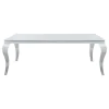 CoasterElevations 115081-S5T Carone - 5 Piece Rectangular White Glass Dining Set - Teal