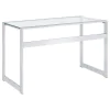 CoasterEssence 800746 Hartford - Glass Top Writing Desk - Chrome