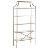 CoasterEssence 804393 Serena - 5-Shelf Glass Bookshelf - Gold