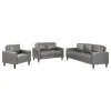 Coaster Fine Furniture 508365-S3 Ruth - 3 Piece Upholstered Track Arm Sofa Set - Gray