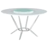 CoasterElevations 110321-S5 Abby - 5 Piece Round Dining Table Set - White High Gloss