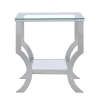 CoasterEssence 720337 Saide - Square Glass Top Side End Table - Chrome