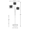 CoasterEssence 901484 Miriam - Hanging Crystal Arc Floor Lamp - Chrome