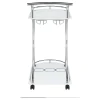 CoasterEveryday 910002 Elfman - 2-Tier Glass Shelf Metal Bar Cart - White And Chrome