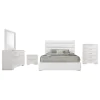 Coaster Fine Furniture 203511KE-S5 Felicity - 5 Piece Eastern King Bedroom Set - White High Gloss