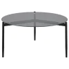 CoasterEveryday 710168 Rosalie - Round Smoked Glass Top Coffee Table - Sandy Black