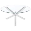Coaster Fine Furniture 708128 Kenzie - Round Tempered Glass Top Cocktail Coffee Table - Chrome