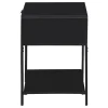 Coaster Fine Furniture 930235 Amherst - 1-Drawer Radio Weave Rattan Metal Side Table - Black