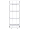 CoasterEssence 803402 Ember - 4-Shelf Bookshelf White High - Gloss And Chrome