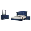 CoasterEveryday 223371KW-S4 Melody - 4 Piece California King Bedroom Set - Pacific Blue