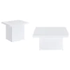 Coaster Fine Furniture 710898-S2 Devar - 2 Piece Square Coffee End Table Set - White High Gloss
