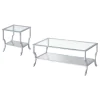 Coaster Fine Furniture 720338-S2 Saide - 2 Piece Glass Top Coffee And End Table Set - Chrome